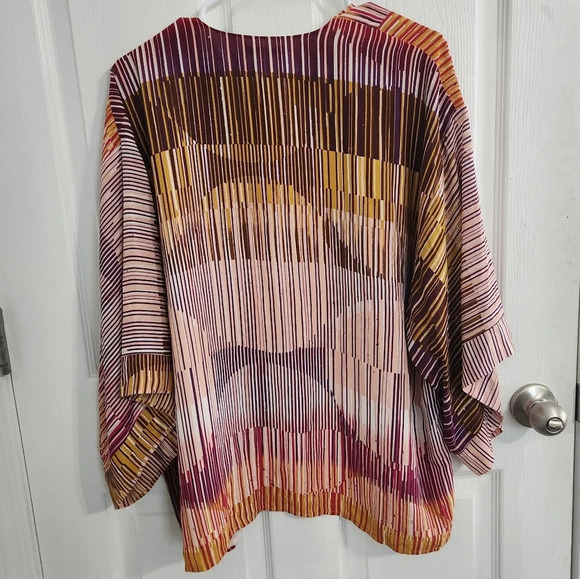 CAbi striped Mon Ami kimono lined geo artsy craftcore relaxed fit open sz medium - Picture 6 of 14